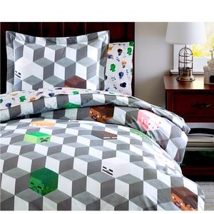 Pottery Barn Kids Minecraft Twin Duvet Cover Set - Organic Cotton